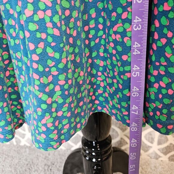 Boden Cassia Teal Speckle V-Neck Short Sleeve Jersey Knit Fit & Flare Wrap Dress - Picture 10 of 15